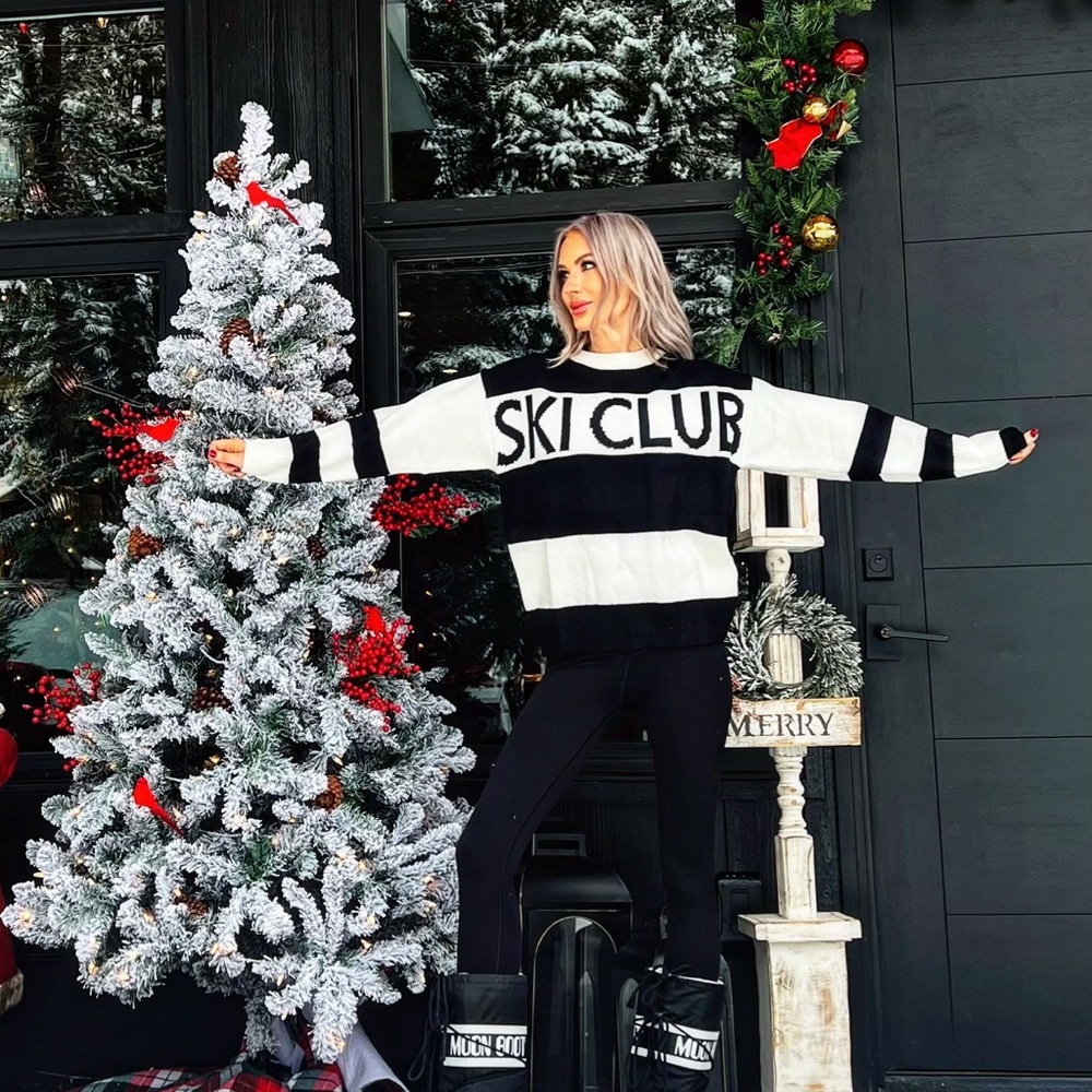 Le Lis Black and White Striped Sweater